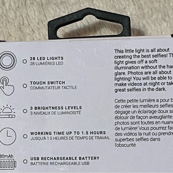 Clip on Selfie Led Light Ring 28 led lights - Picture 3 of 3